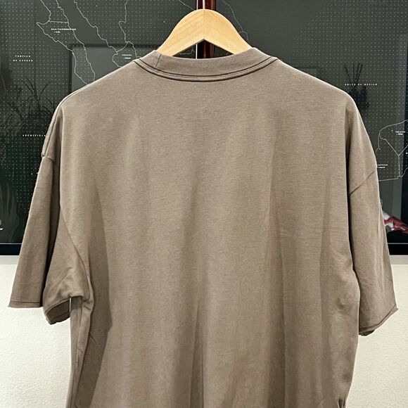 Abercrombie & Fitch - Soft Essntls Long Line T-shirt Raw Hem Medium - Dark Taupe - Picture 6 of 6